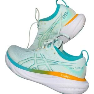 ASICS Women's Running Shoes - Teal, White & Orange